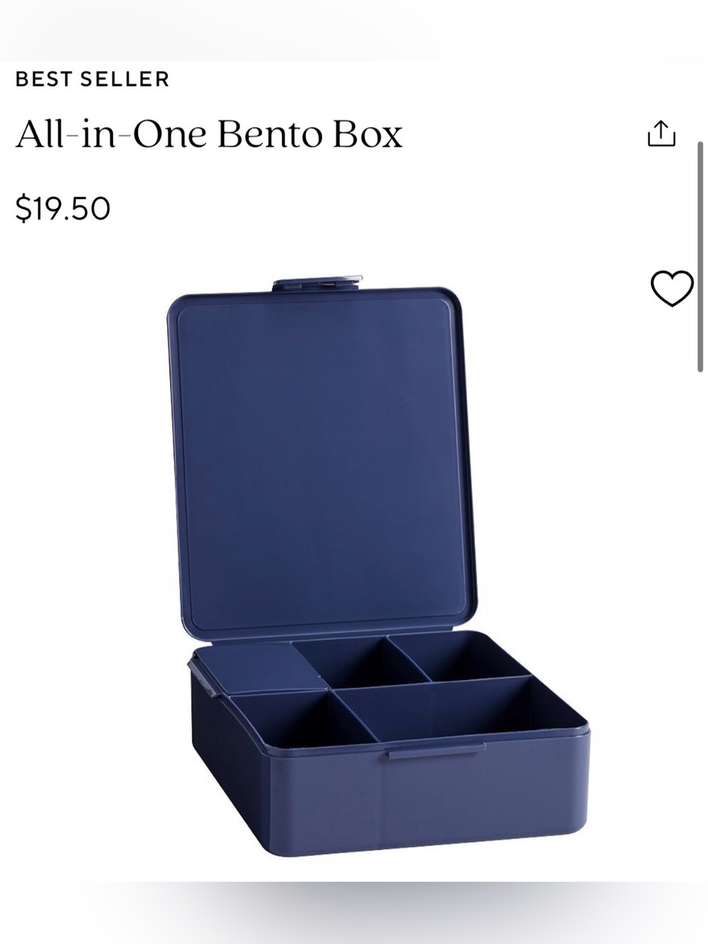 Pottery Barn All-in-One Bento Box Lunch Container w/ extra food containers